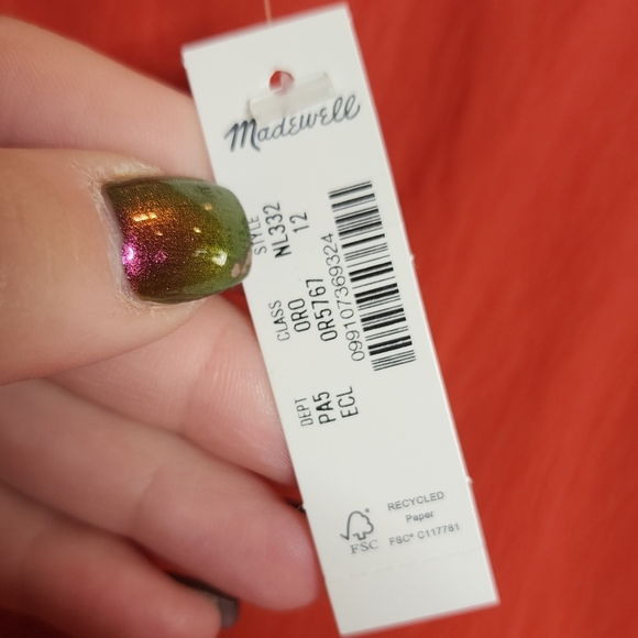 NWT Madewell Orange Clay Layton Pull On Midi Slip Skirt Size 12 - Picture 11 of 15